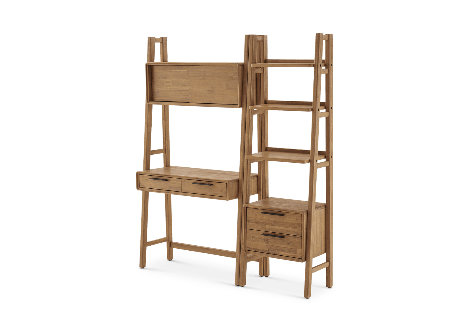 Seb Wall Desk with Bookcase Set 6