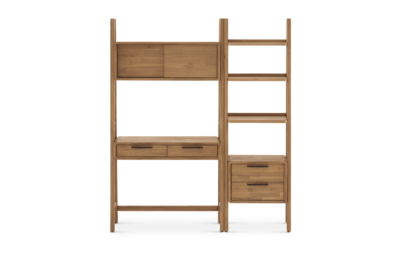 Seb Wall Desk with Bookcase Set 1